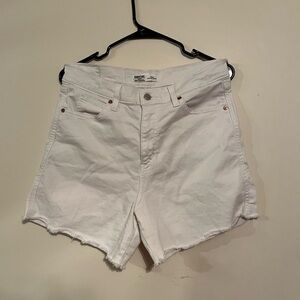 White denim shorts
